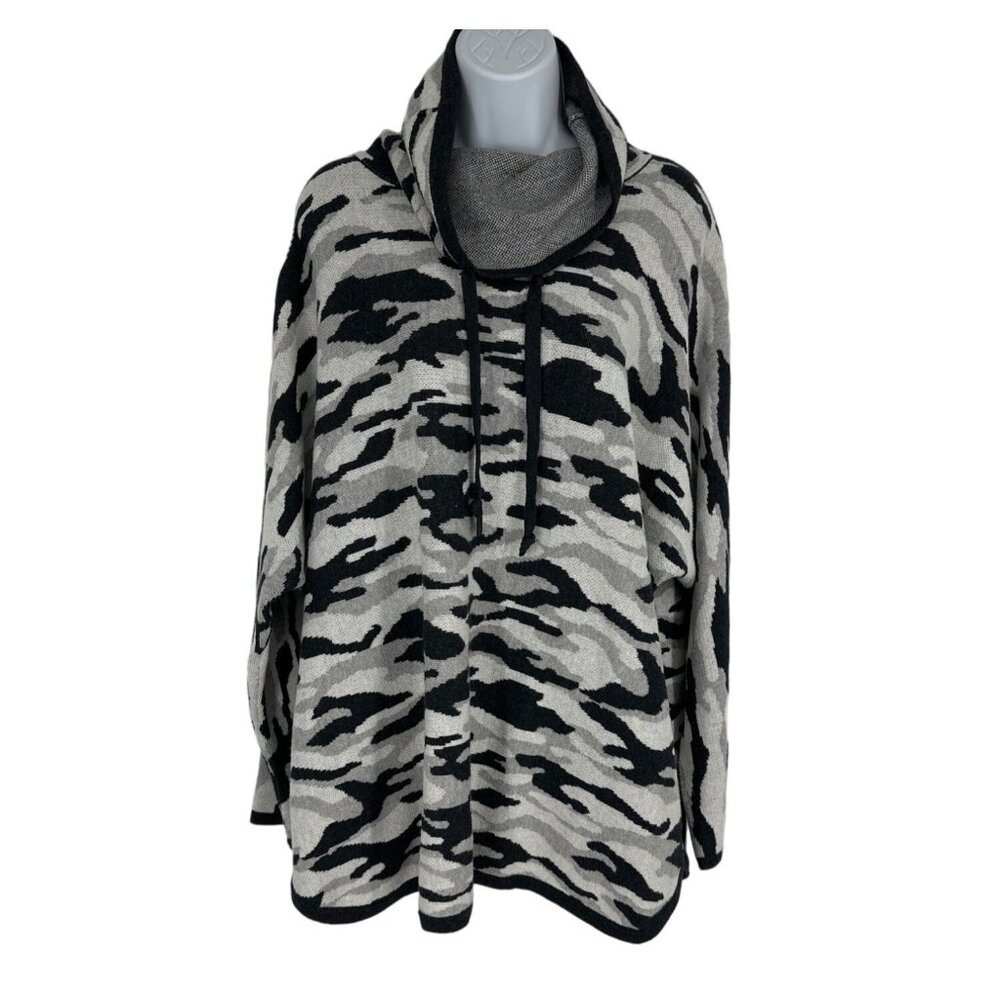 Rachel Zoe Pullover Camo Long Sleeve Turtleneck Sweater Size 2X
